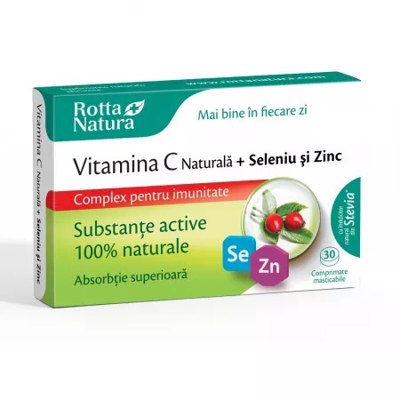 Vitamina C Naturala + Seleniu si Zinc - 30 cpr