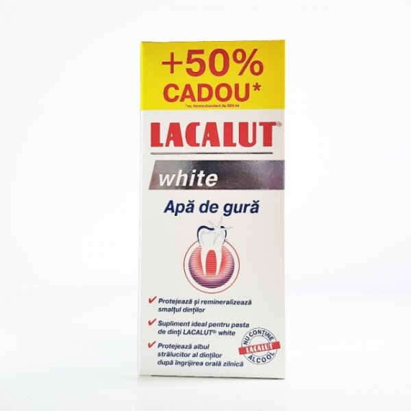 Apa de gura Lacalut White - 300 ml + 50% Cadou