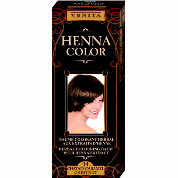 Balsam colorant pentru par, Henna Sonia nr.14 - Castaniu - 75 ml