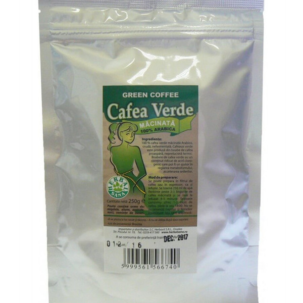 Cafea verde macinata - 250 g Herbavit