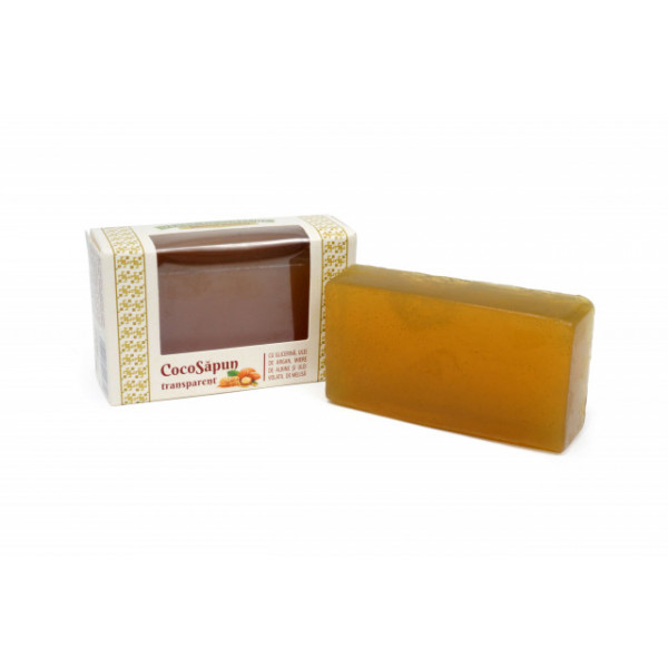CocoSapun transparent cu argan, miere de albine si melisa - 100 g