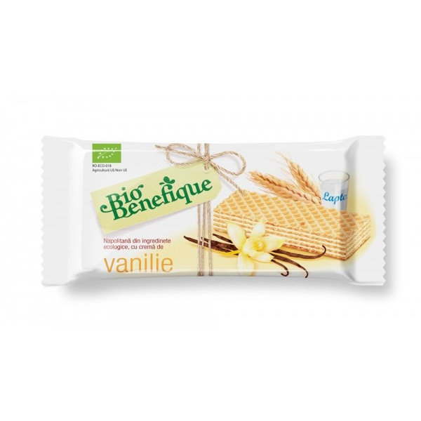 Napolitane cu crema de vanilie BIO - 40g