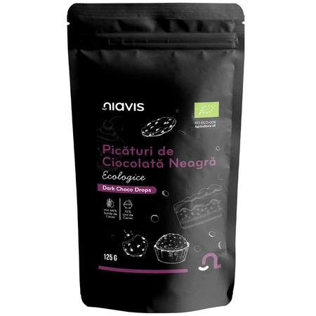 Picaturi de ciocolata neagra Bio - 125 g