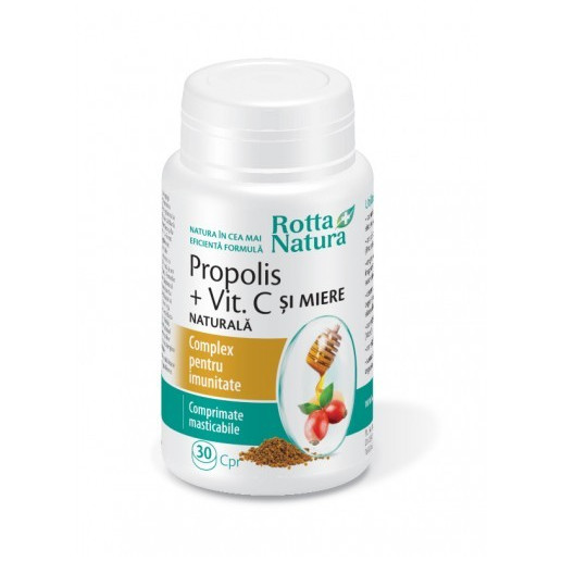 Propolis + Vitamina C Naturala + Miere - 30 cps