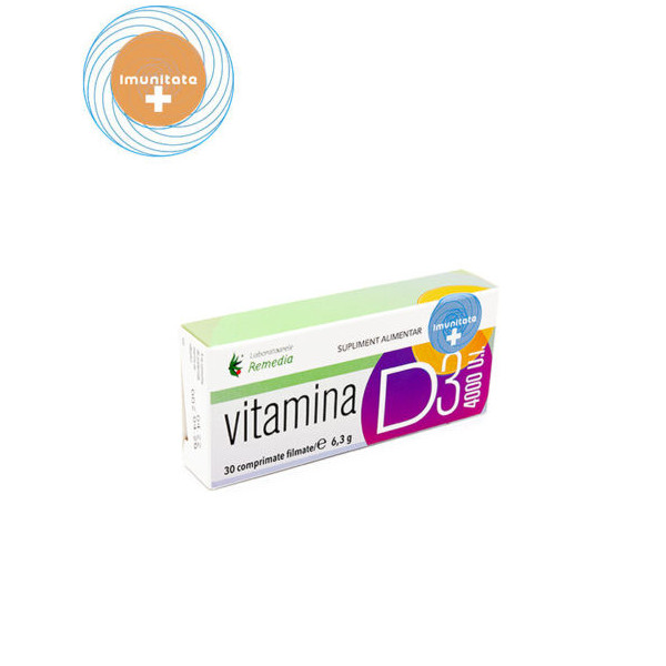 Vitamina D3 4000 UI - 30 cpr, Remedia