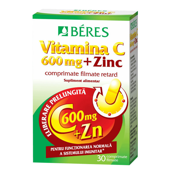 Beres Vitamina C 600mg + Zinc 30cpr