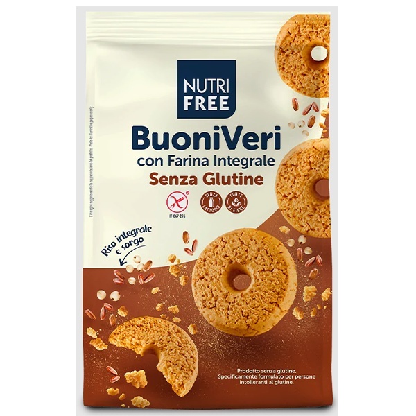 Biscuiti BuoniVeri cu Faina Integrala, fara Gluten - 250 g