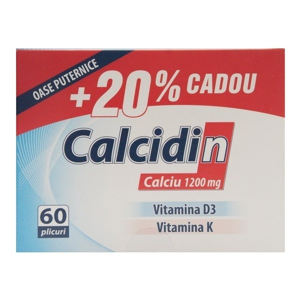 Calcidin 1200mg - 60 plicuri (20% Gratis)