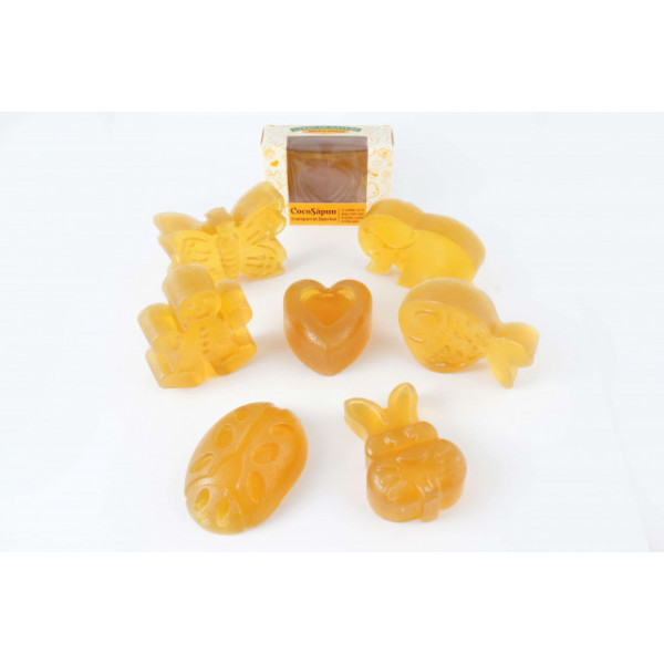 CocoSapun transparent figurine cu argan, galbenele si aroma de pepene galben - 50 g