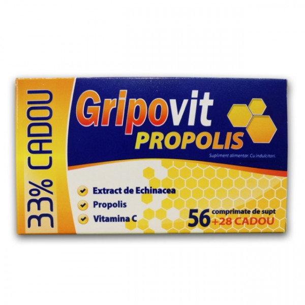 Gripovit Propolis - 84 cpr de supt 33% Cadou