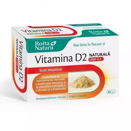 Vitamina D2 naturala 2000 U.I - 30 cps