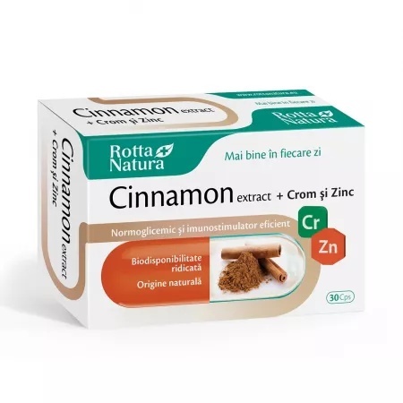 Cinnamon extract + Crom si Zinc - 30 cps