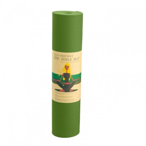 Covor de yoga TPE 183 x 61 cm, YJD001, Hiperlion-Verde