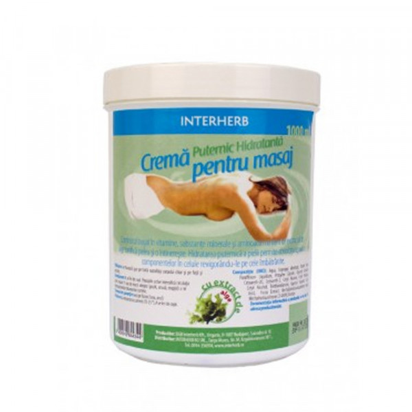 Crema puternic hidratanta pentru masaj cu alge marine - 1000 ml