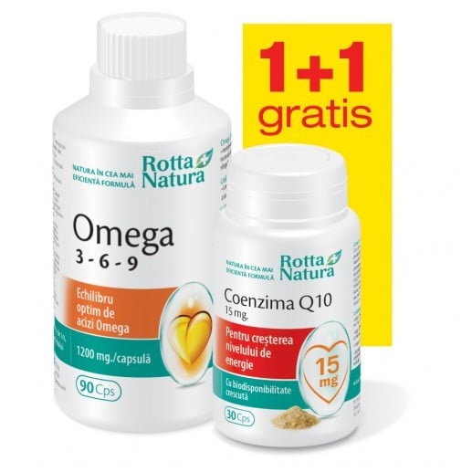Omega 3-6-9 - 90 cps + Coenzima Q10 15mg - 30 cps Gratis