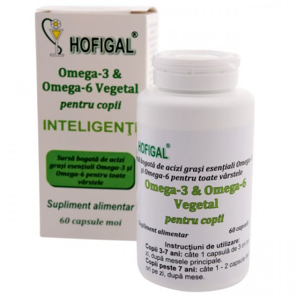 Omega 3 & Omega 6 Vegetal pentru copii - 60 cps Hofigal
