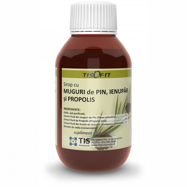 Sirop cu muguri de pin, ienupar si propolis - 150 ml, Tis Farmaceutic