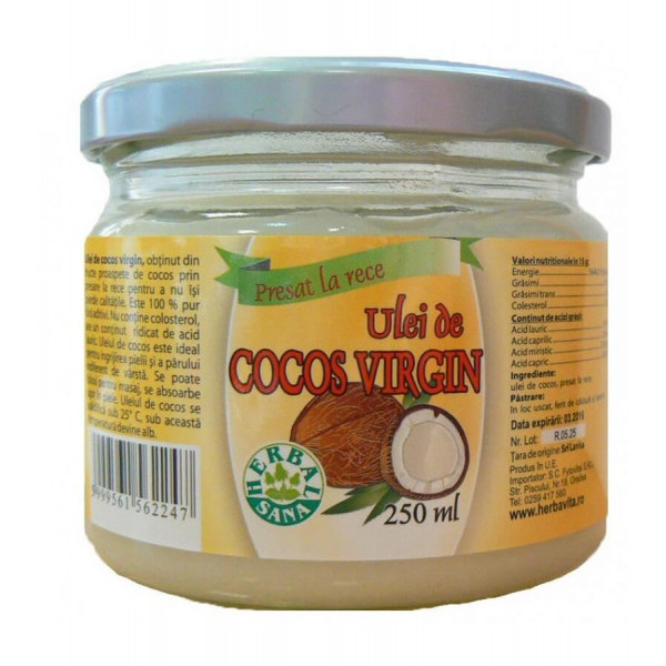 Ulei cocos virgin presat la rece - 250 ml
