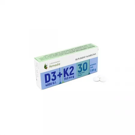 Vitamina D3 (4000 U.I.) + Vitamina K2 (150 mcg) - 30 cpr