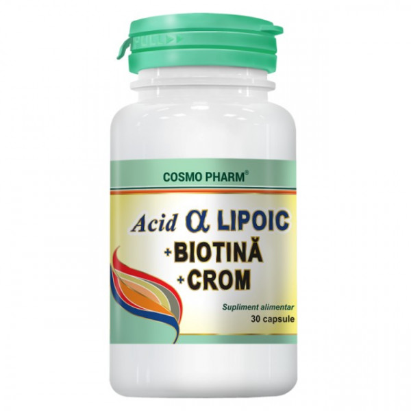 Acid Alfa Lipoic + biotina + Crom - 30 cps
