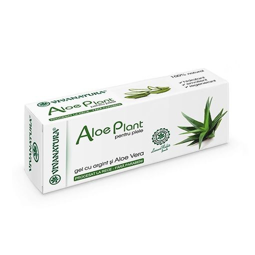 Aloe Plant gel cu argint si Aloe Vera - 20 ml Vivanatura