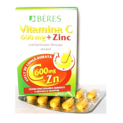Beres Vitamina C 600mg + Zinc 60cpr