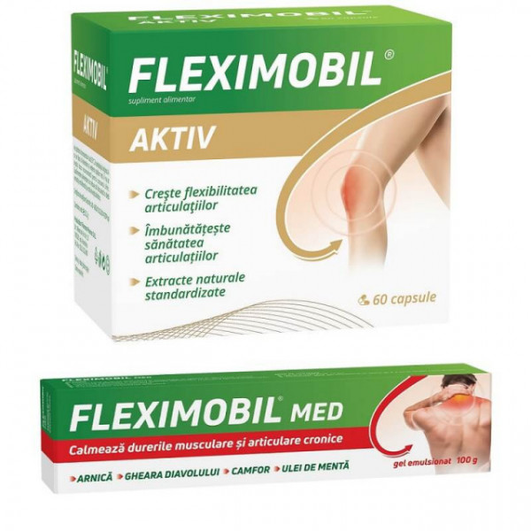 Fleximobil Aktiv 60 cps + Gel emulsionat 100 gr gratis