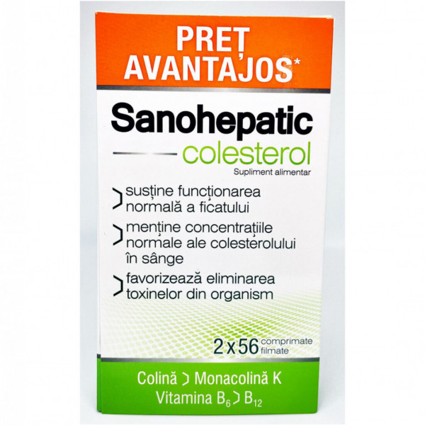 Sanohepatic Colesterol - 2x56 cpr promo, Zdrovit