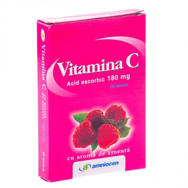 Vitamina C zmeura 180 mg - 20 cpr