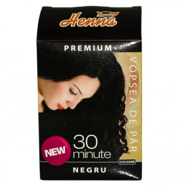 Vopsea de par Henna Sonia Premium, Negru - 60 g