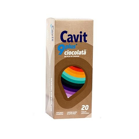 Cavit 9 Plus ciocolata - 20 cpr