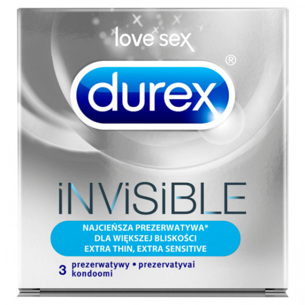 Durex Invisible Extra Sensitive - 3 buc, Durex