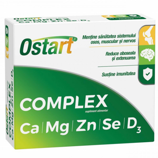 Ostart Complex Ca + Mg + Zn + Se + D3 - 20 cpr, Fiterman