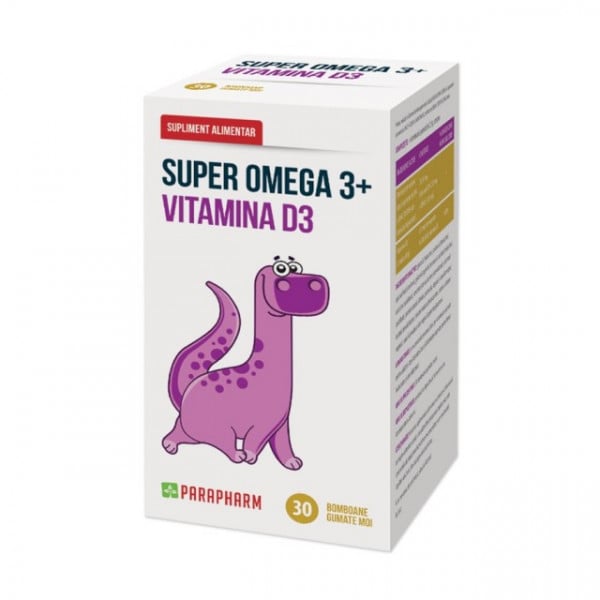 Super Omega 3+Vitamina D3 - 30 bomboane gumate