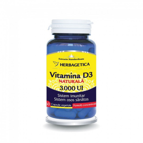 Vitamina D3 Naturala 3000 UI - 60 cps