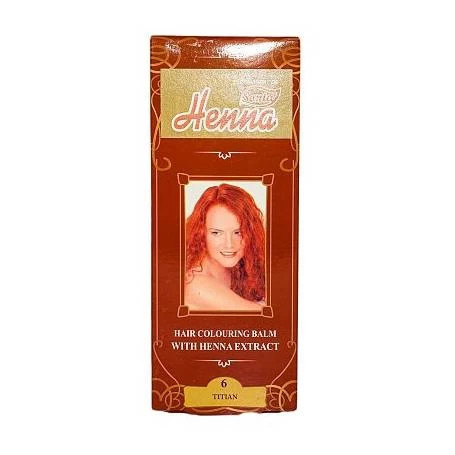 Balsam colorant pentru par, Henna Sonia nr.6 - Rosu titan - 75 ml