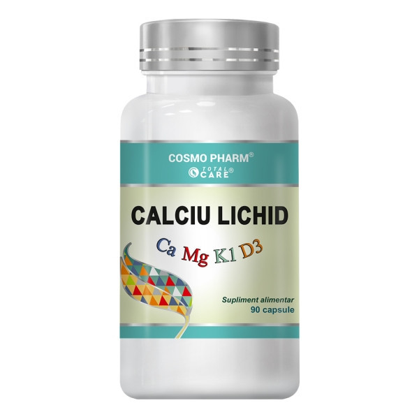 Calciu, Magneziu, Vitamina D Lichid - 90 cps