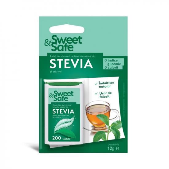 Indulcitor natural Stevie tablete Sweet&Safe - 200 cpr