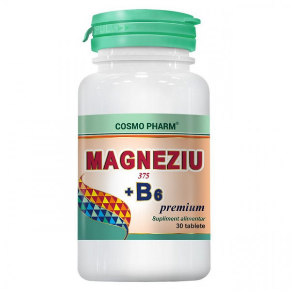 Magneziu 375mg + B6 - 30 cpr