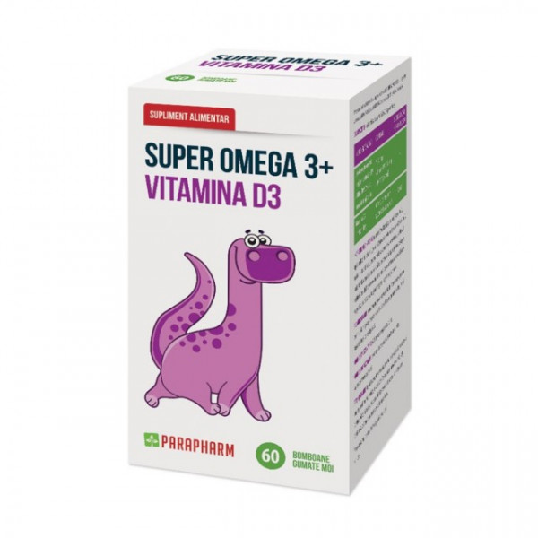Super Omega 3+Vitamina D3 - 60 bomboane gumate