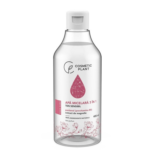 Apa micelara 3 în 1 cu extract de magnolie si pantenol pentru ten sensibil - 400 ml