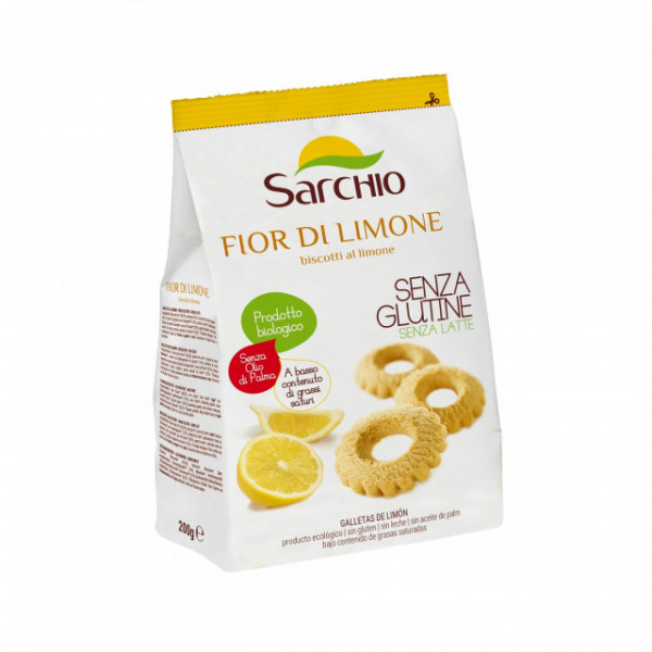 Biscuiti BIO fara gluten, cu lamaie, Sarchio - 200 g