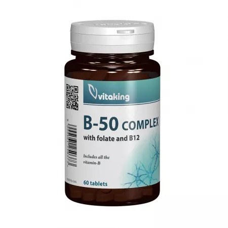 Complex B-50 cu folat si vitamina B12 - 60 cpr