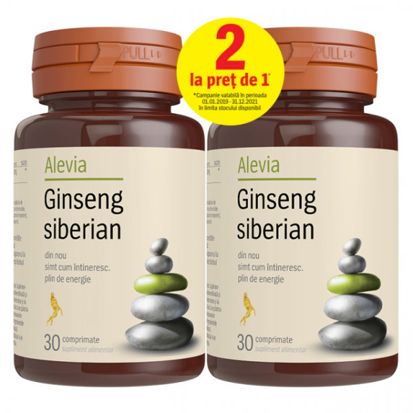 Ginseng Siberian - 30 cpr + 30 cpr Pachet