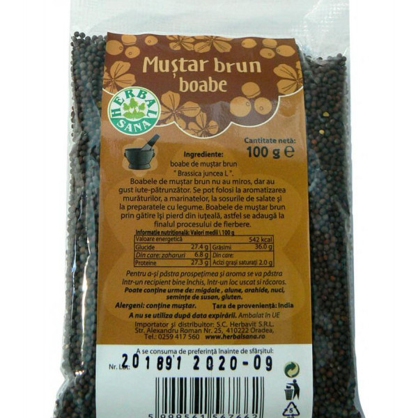 Mustar Brun boabe - 100 g Herbavit