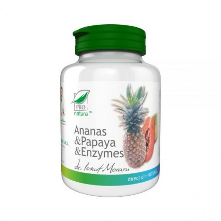 Ananas si Papaya Enzymes - 100 cpr