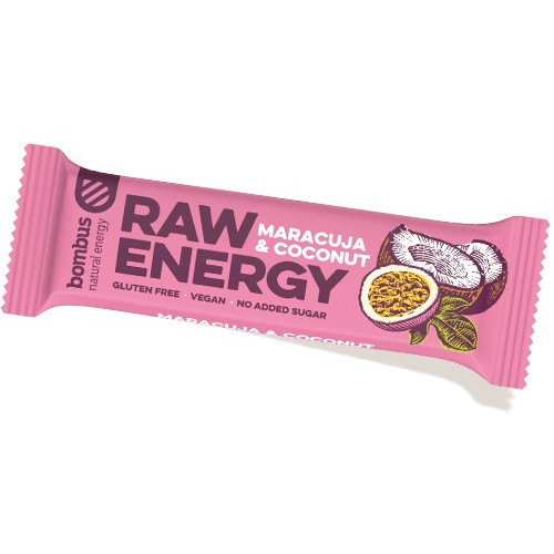 Baton fructe Raw Energy cu fructul pasiunii si cocos - 50 g