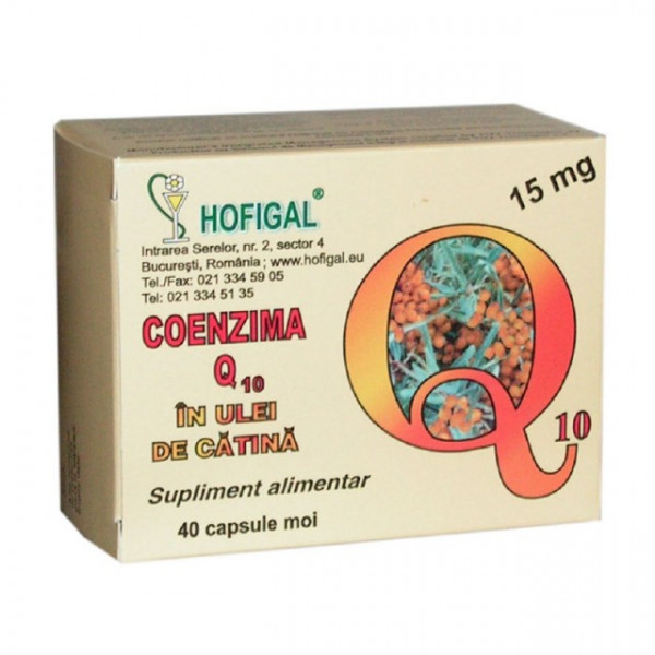 Coenzima Q10 15mg + Ulei Catina 40cps Hofigal