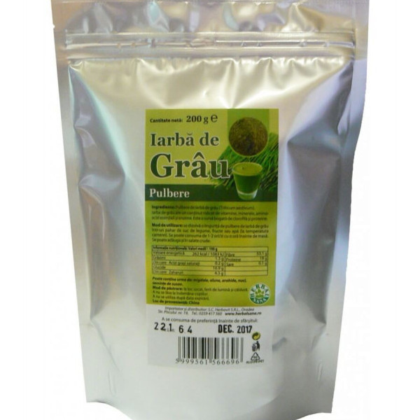 Iarba de grau pulbere - 200 g Herbavit