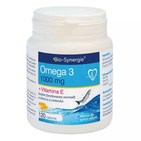 Omega 3 1000 mg + Vitamina E - 120 cps